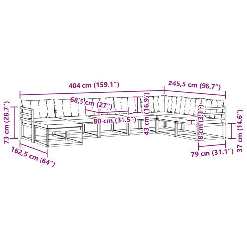 Комплект дивани за открито 24 pcs Натурален и Бежов