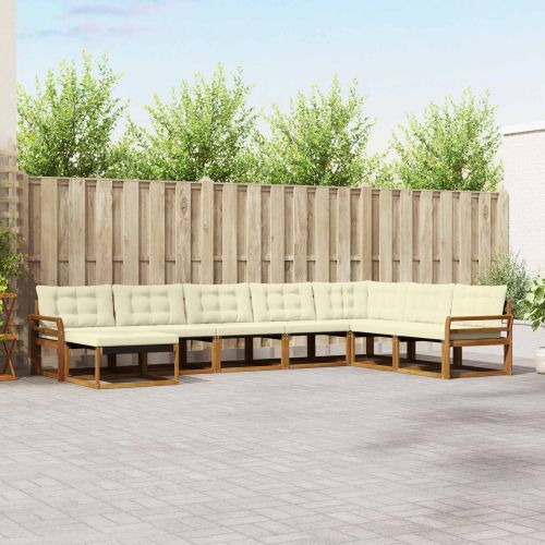 Комплект дивани за открито 24 pcs Натурален и Крема