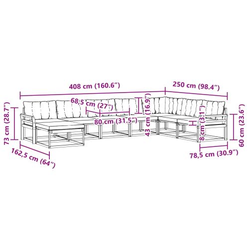 Комплект дивани за открито 24 pcs Натурален и Бежов