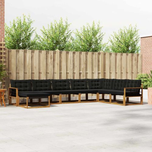 Комплект дивани за открито 24 pcs Естествено и черно