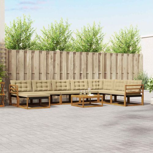 Комплект дивани за открито 25 pcs Натурален и Бежов