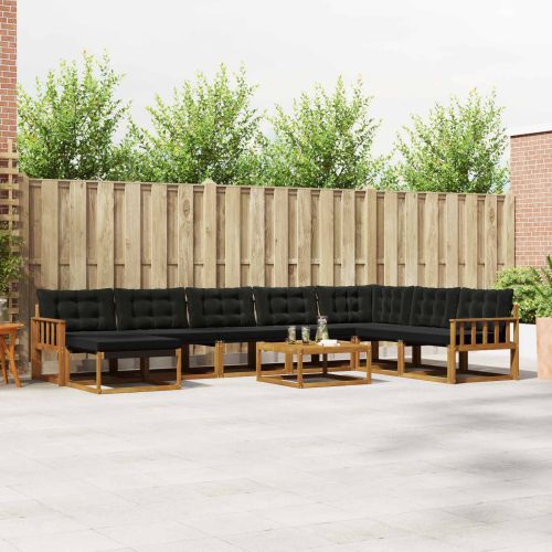 Комплект дивани за открито 25 pcs Естествено и черно