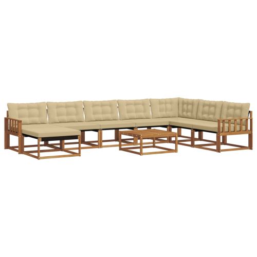 Комплект дивани за открито 25 pcs Натурален и Бежов
