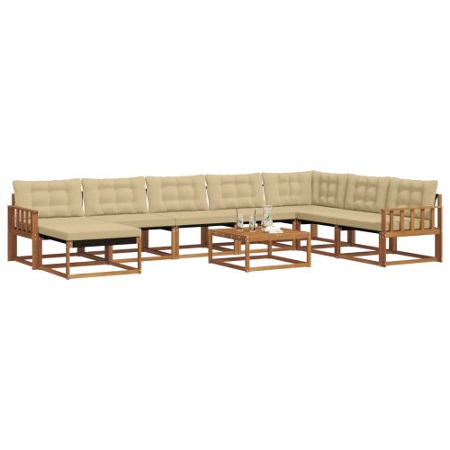 Комплект дивани за открито 25 pcs Натурален и Бежов