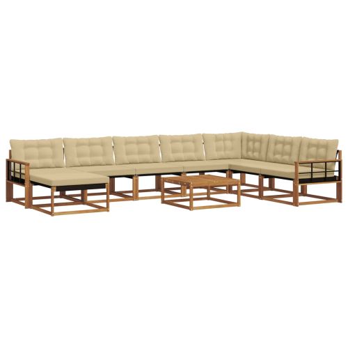 Комплект дивани за открито 25 pcs Натурален и Бежов