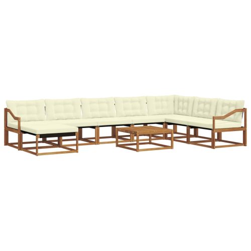 Комплект дивани за открито 25 pcs Натурален и Крема