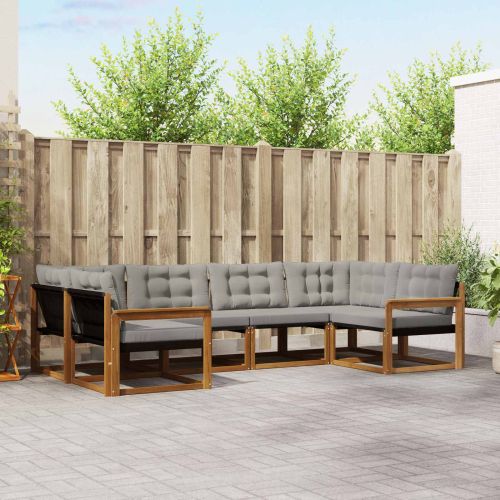 Комплект дивани за открито 6 pcs Естествено и светло сиво