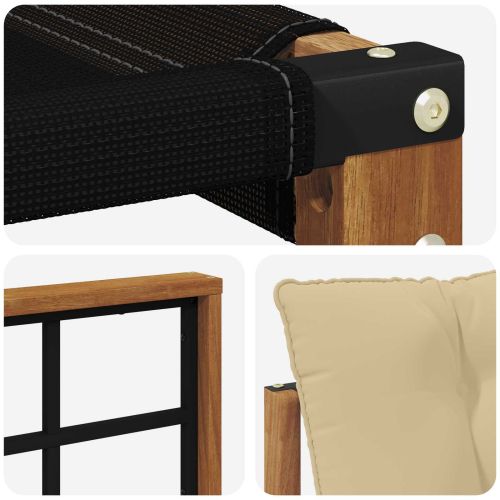 Комплект дивани за открито 9 pcs Натурален и Бежов