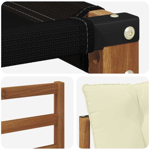 Комплект дивани за открито 10 pcs Натурален и Крема