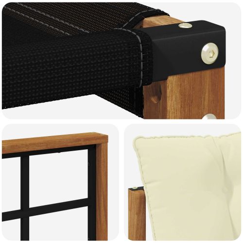 Комплект дивани за открито 10 pcs Натурален и Крема