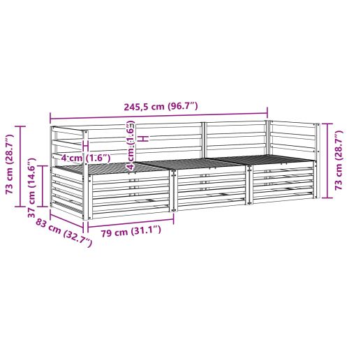 Комплект дивани за открито 3 pcs Естествен