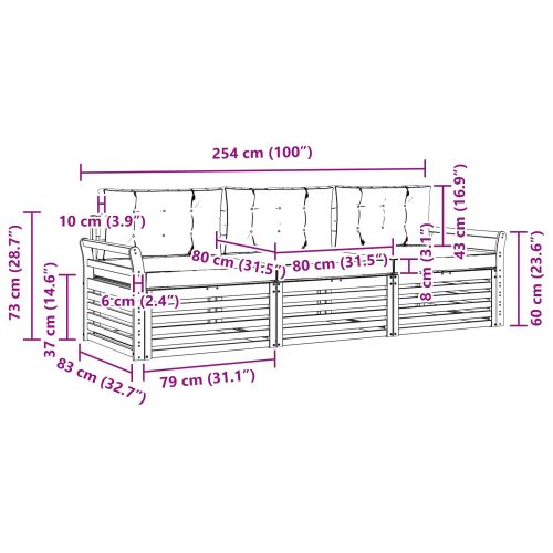 Комплект дивани за открито 3 pcs Естествено и светло сиво