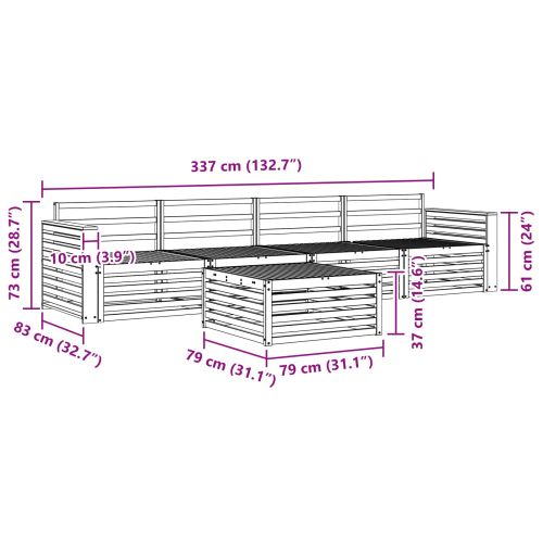 Комплект дивани за открито 5 pcs Естествен