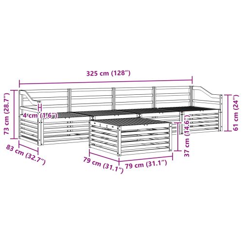 Комплект дивани за открито 5 pcs Естествен