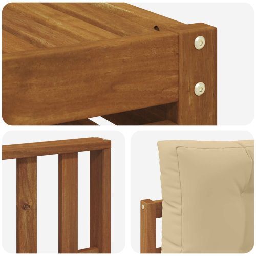 Комплект дивани за открито 7 pcs Натурален и Бежов