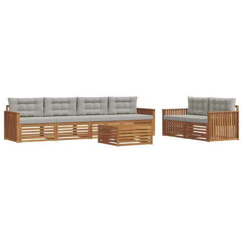 Комплект дивани за открито 7 pcs Естествено и светло сиво