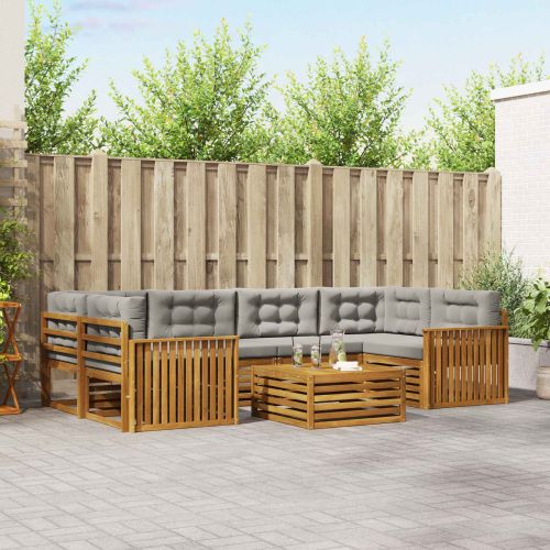 Комплект дивани за открито 7 pcs Естествено и светло сиво