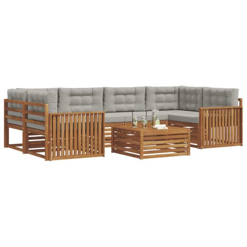 Комплект дивани за открито 7 pcs Естествено и светло сиво