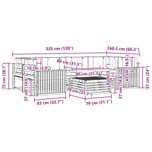 Комплект дивани за открито 7 pcs Естествено и светло сиво
