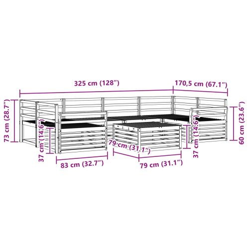 Комплект дивани за открито 7 pcs Естествен