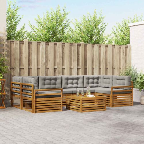 Комплект дивани за открито 21 pcs Естествено и светло сиво