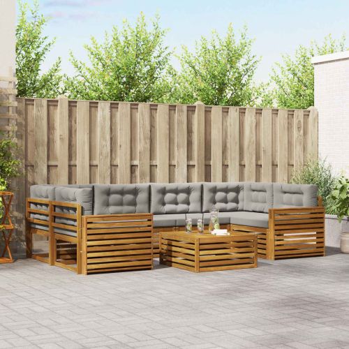 Комплект дивани за открито 7 pcs Естествено и светло сиво