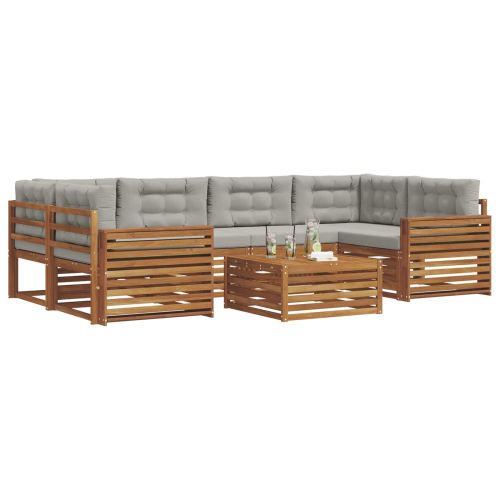 Комплект дивани за открито 7 pcs Естествено и светло сиво