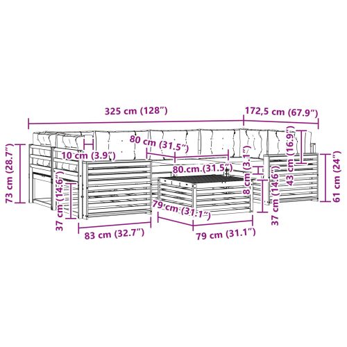 Комплект дивани за открито 7 pcs Естествено и светло сиво