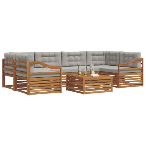 Комплект дивани за открито 7 pcs Естествено и светло сиво