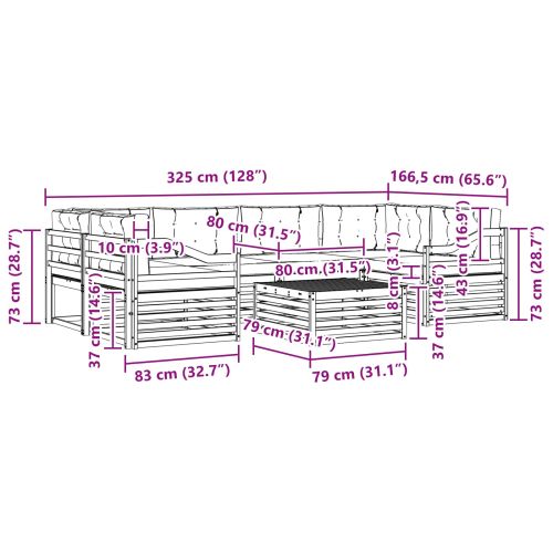 Комплект дивани за открито 7 pcs Естествено и светло сиво