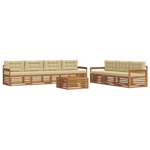 Комплект дивани за открито 8 pcs Натурален и Бежов