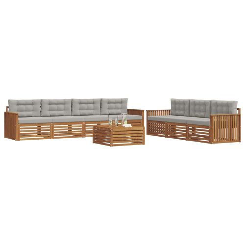 Комплект дивани за открито 8 pcs Естествено и светло сиво