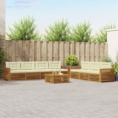 Комплект дивани за открито 8 pcs Натурален и Крема
