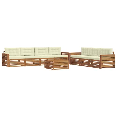 Комплект дивани за открито 8 pcs Натурален и Крема
