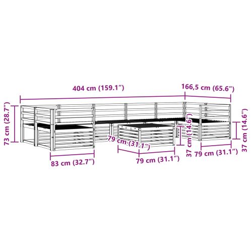 Комплект дивани за открито 8 pcs Естествен