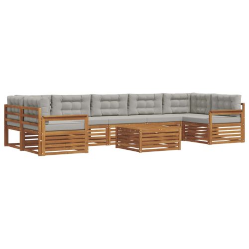 Комплект дивани за открито 8 pcs Естествено и светло сиво