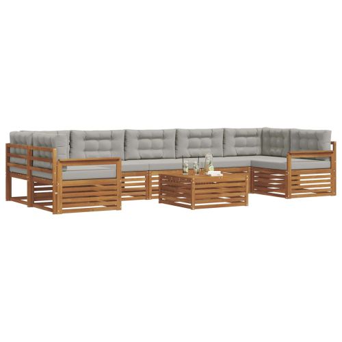 Комплект дивани за открито 8 pcs Естествено и светло сиво