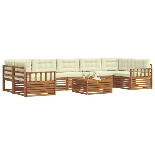 Комплект дивани за открито 8 pcs Натурален и Крема