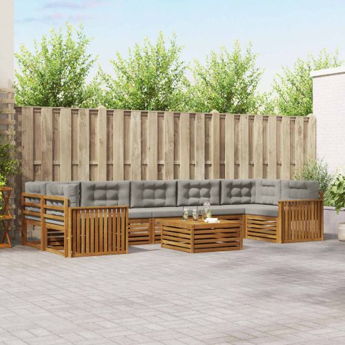 Комплект дивани за открито 8 pcs Естествено и светло сиво