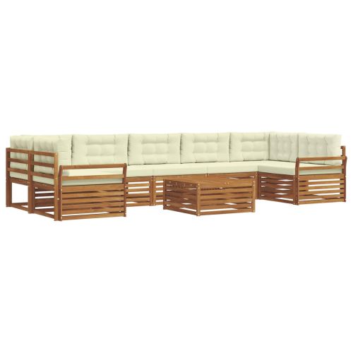 Комплект дивани за открито 8 pcs Натурален и Крема