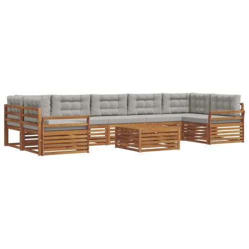 Комплект дивани за открито 8 pcs Естествено и светло сиво