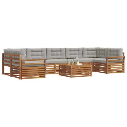 Комплект дивани за открито 8 pcs Естествено и светло сиво