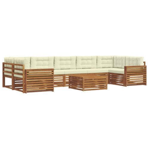 Комплект дивани за открито 8 pcs Натурален и Крема
