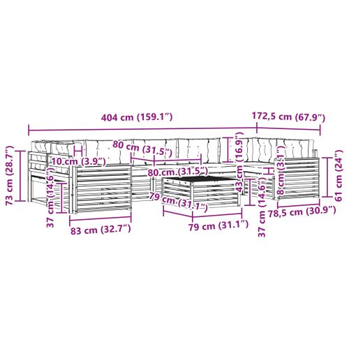Комплект дивани за открито 24 pcs Естествено и светло сиво