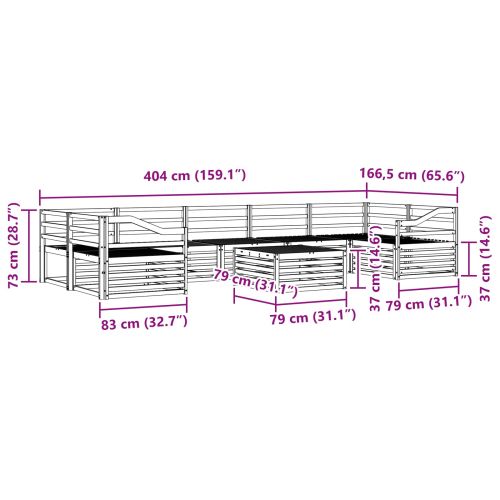 Комплект дивани за открито 8 pcs Естествен