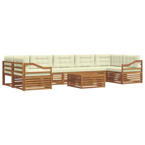 Комплект дивани за открито 8 pcs Натурален и Крема