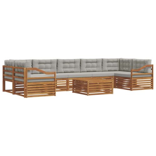 Комплект дивани за открито 8 pcs Естествено и светло сиво