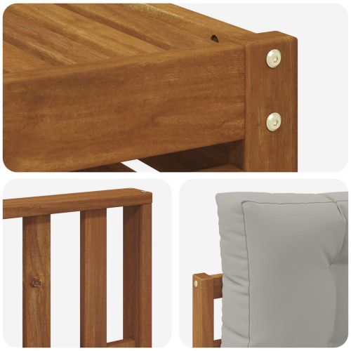 Комплект дивани за открито 9 pcs Естествено и светло сиво