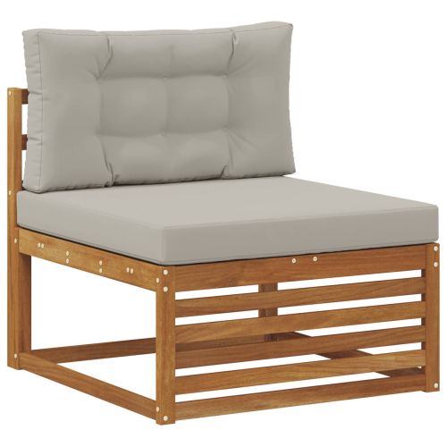 Комплект дивани за открито 9 pcs Естествено и светло сиво