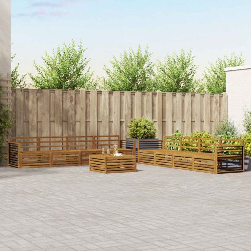 Комплект дивани за открито 9 pcs Естествен